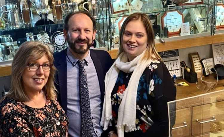 Time Consortium shopkeepers Melanie and David Hamp-Gopsill and daughter (right) Kirsty Humphreys