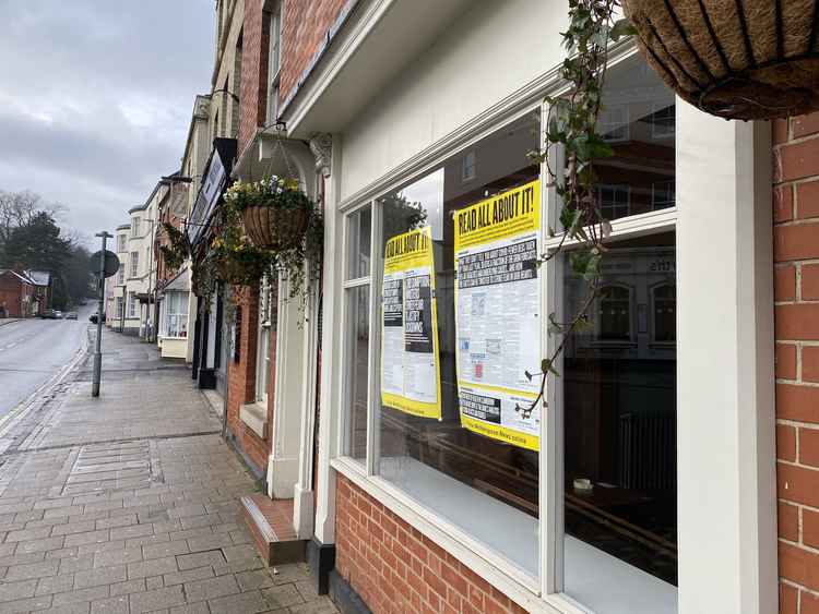 The posters are on full view in the Market Street pub