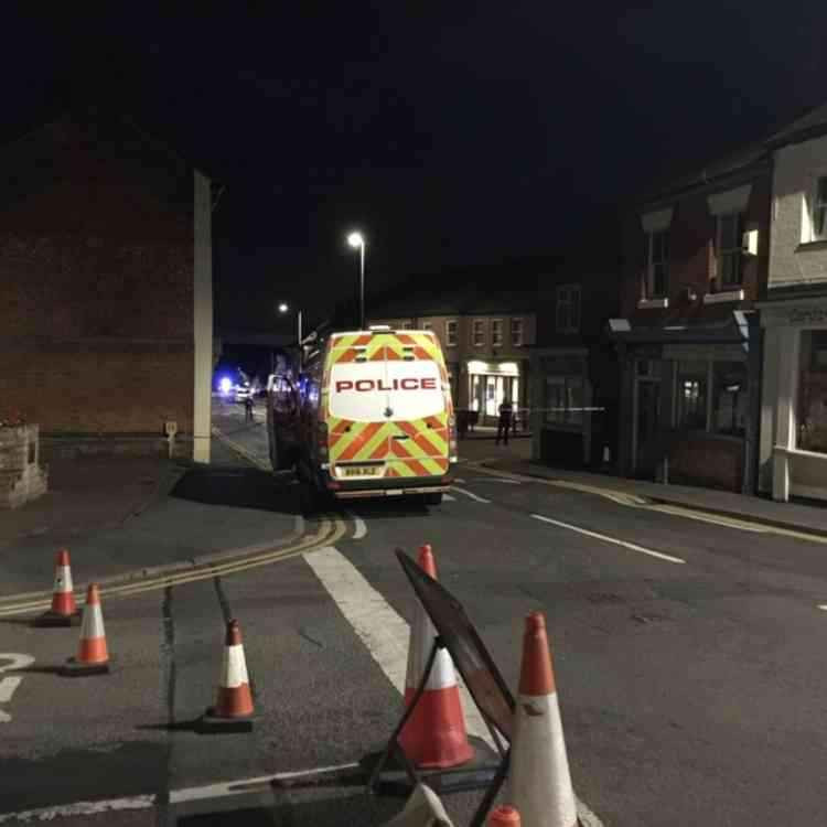 Police at the scene in July after the incident in Measham. Photo: Ashby Nub News