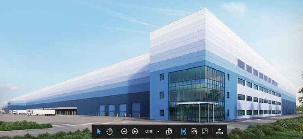 An artist's impression of the G-Park warehouse planned for the outskirts of Ashby