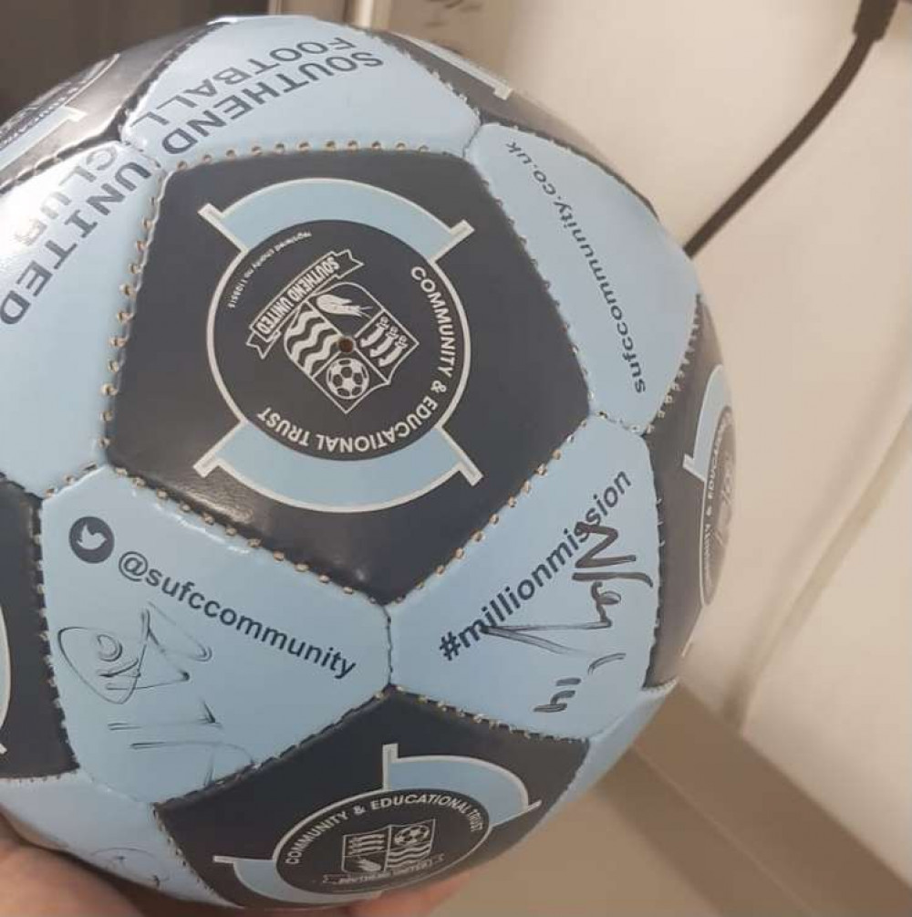 The signed football from Southend United (Photo: Claire Payne)