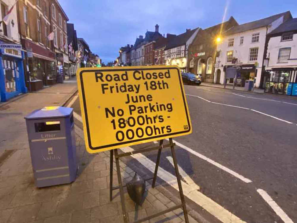 Market Street in Ashby has been closed to traffic due to England v