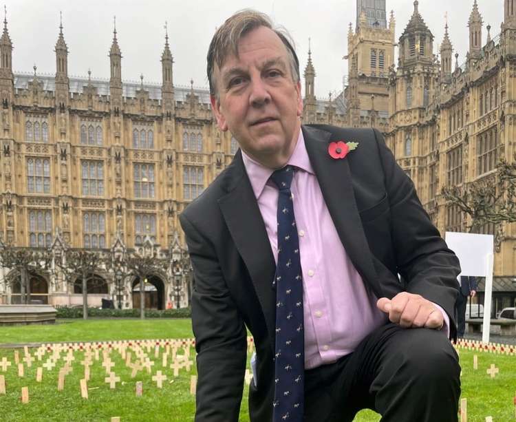 Maldon district MP John Whittingdale planting the tribute in parliament's Garden of Remembrance (Photo: John Whittingdale)