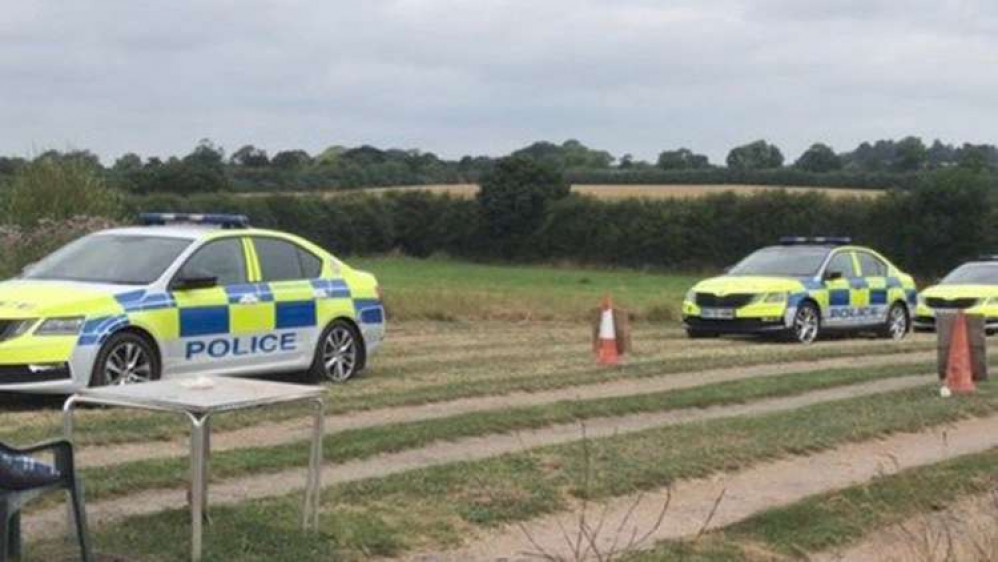 Police set up an exclusion zone around the area. Photo: North West Leicestershire Poluce