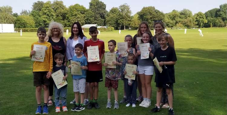 Young litter pickers were presented with certificates on Sunday at Ashby Hastings Cricket Club. Photos by Ashby Litter Picking Heroes