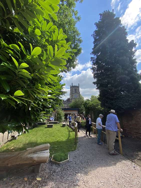 The garden it situated in the shadow of St Helen's Church