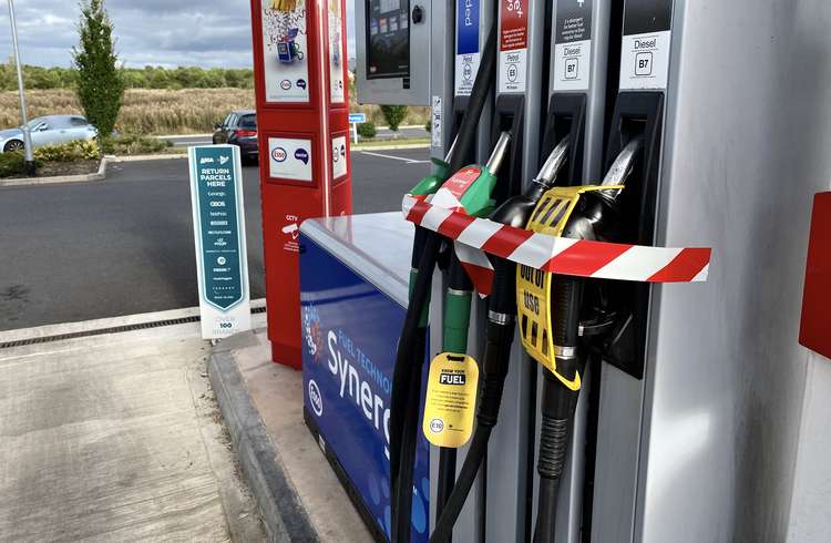 The scene at Flagstaff Services in Ashby today with no fuel available and the pumps taped off. Photos: Ashby Nub News