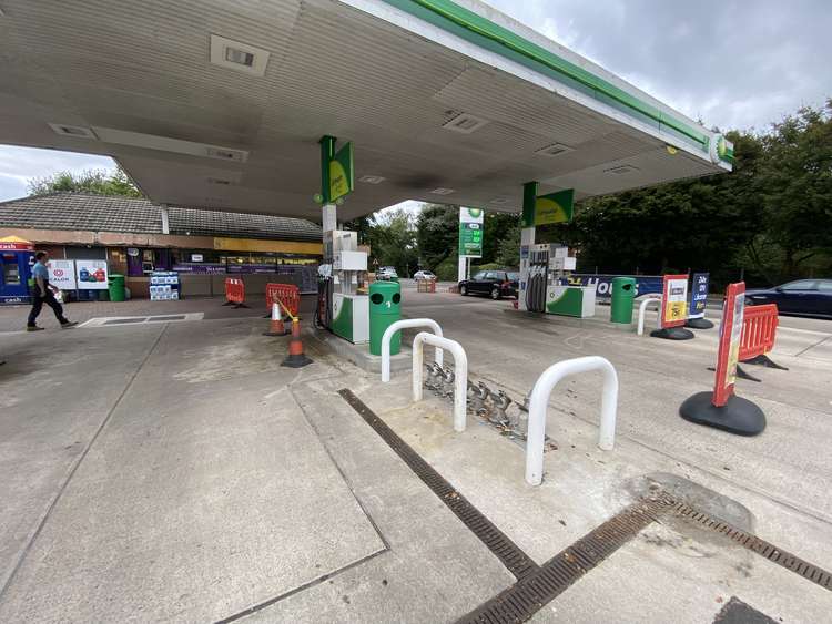 The forecourts were fenced off in parts at Nottingham Road