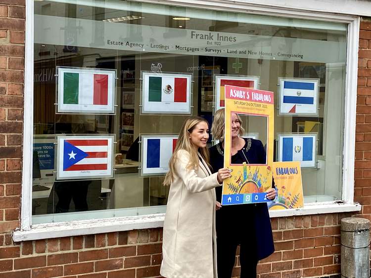 Frank Innes estate agent displayed flags from a number of counrtries