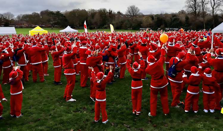 Around 1,500 Santas gathered for the event at the Bath Grounds in 2019. Photos: Ashby Castle Rotary Club