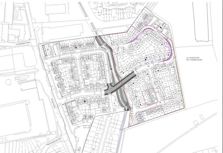 A plan of the homes that will be built to the east of the brook