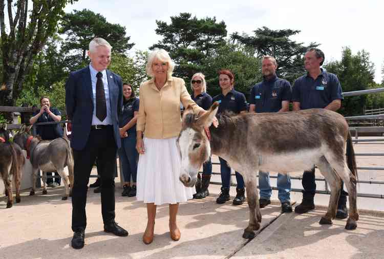 HRH Duchess of Cornwall with Mike Baker CEO The Donkey Sanctuary
