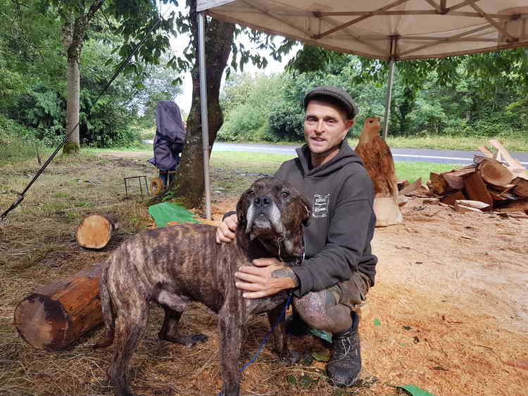 Simon with his dog Odin