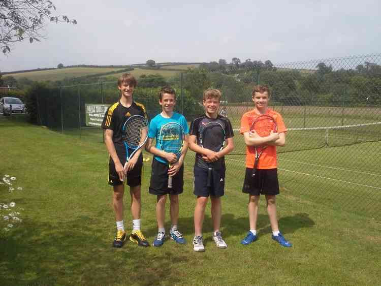 Sidmouth Tennis Club's under 16s winners.