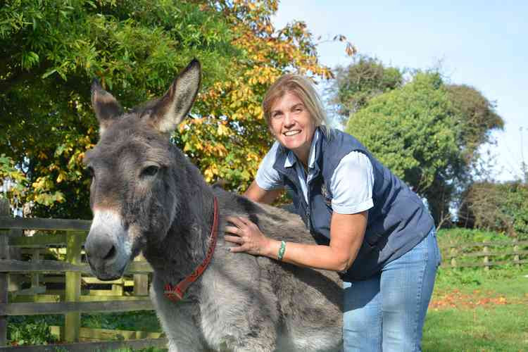 Maxine with resident donkey Hardy