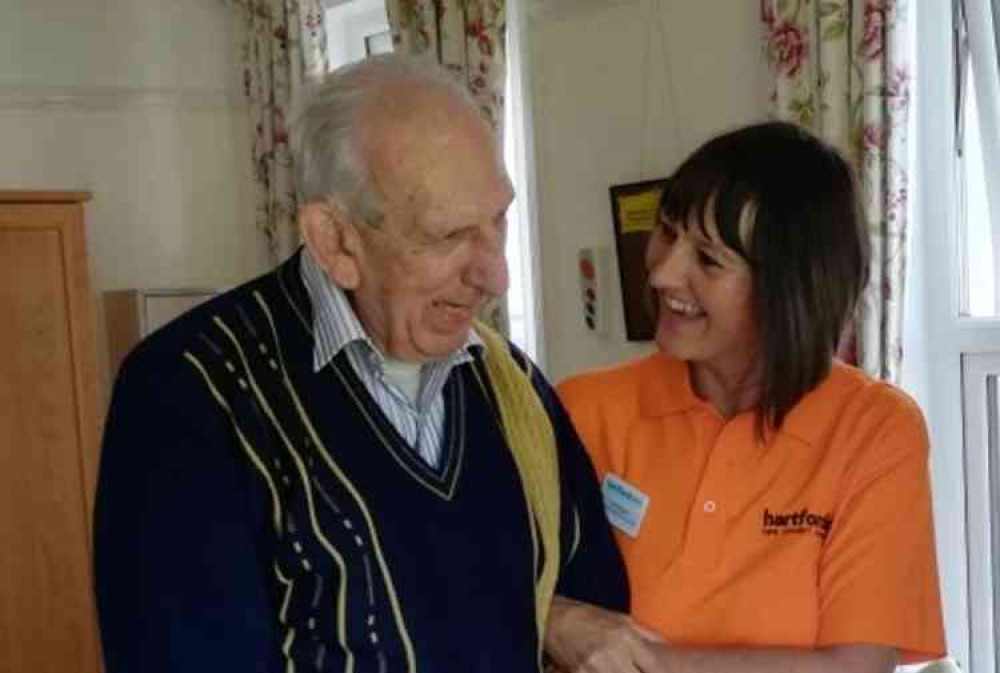 Jim with his care worker Jan.