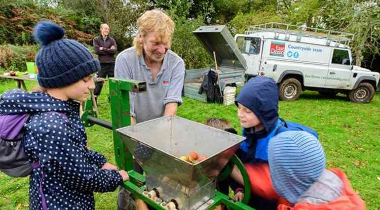 Apple pressing at Sidmouth. Image courtesy of Wild East Devon.