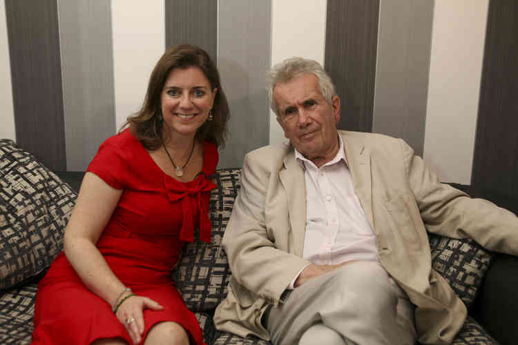 Independent East Devon candidate Claire Wright with Former Independent MP and journalist Martin Bell OBE.