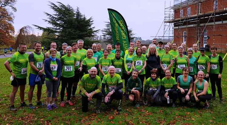 Members of the Sidmouth Running Club before the start of the Bicton Blister
