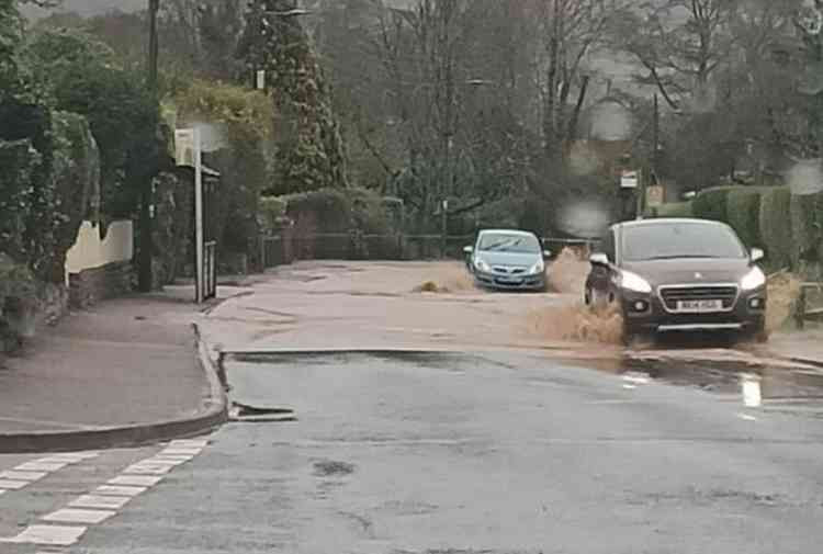 Flooding at Woolbrook in Sidmouth. Picture courtesy of Lucy Coles.