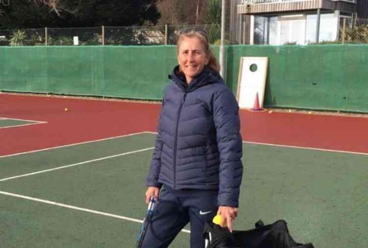 'Coach of the Year' Sue Wiltshire at Sidmouth Tennis Club.