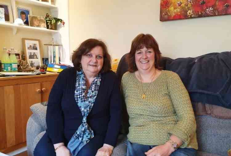 Helen Andrews, of Dyslexia 4 Adults, and Julie Steeples, owner of Sidmouth Fabrics.