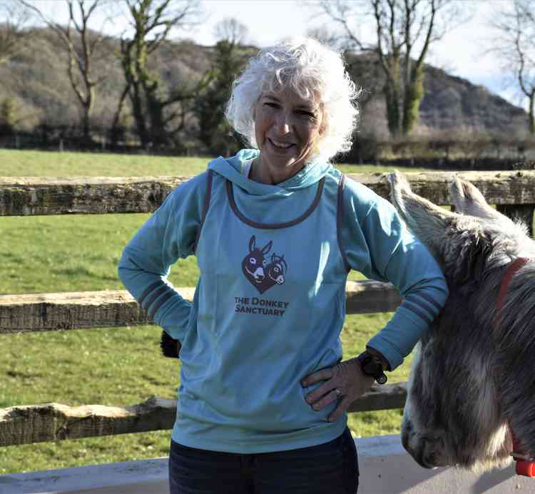 Sharon Wells at The Donkey Sanctuary in Sidmouth.