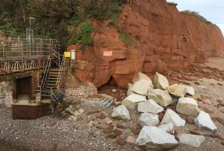 The Cave that opened up on Sidmouth East Beach after Storm Dennis. Image courtesy of Daniel Clark.