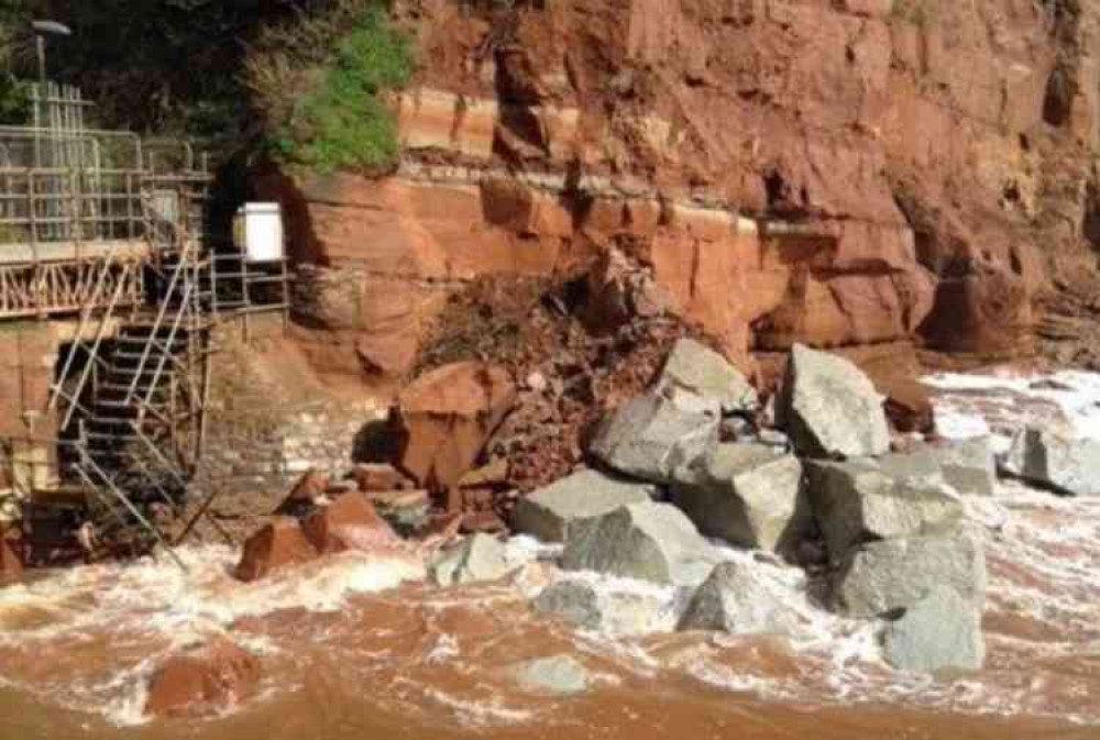 The cliff fall at Pennington Point. Image courtesy of EDDC.