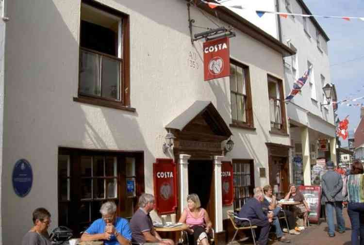 Sidmouth's Costa Coffee. Image courtesy of Neil Owen.