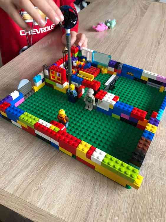 Freddie Taylor, 5, with his Lego Nightingale Hospital.