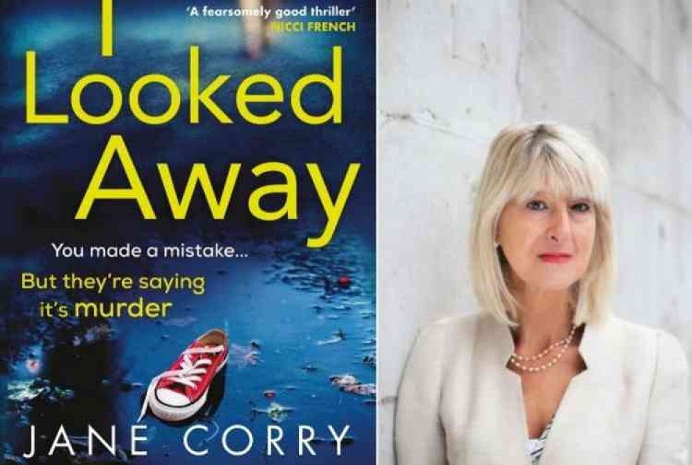Pictured (L-R): Book cover for 'I Looked Away' and author, Jane Corry, who lives in Sidmouth