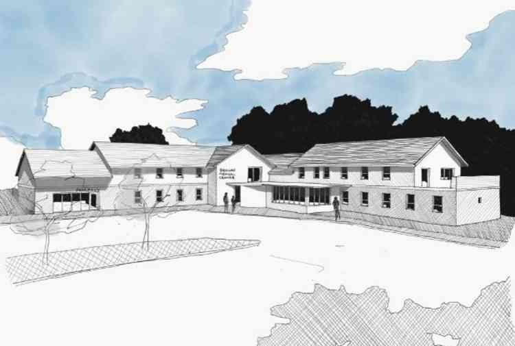 Proposed sketch of what the expansion of the Beacon Medical Centre in Sidmouth could look like. Image courtesy of Sid Valley Practice.
