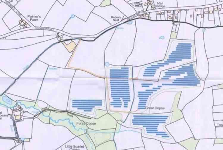 Where the new solar farm will be located.