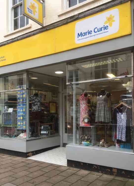 The Marie Curie shop on Fore Street, Sidmouth