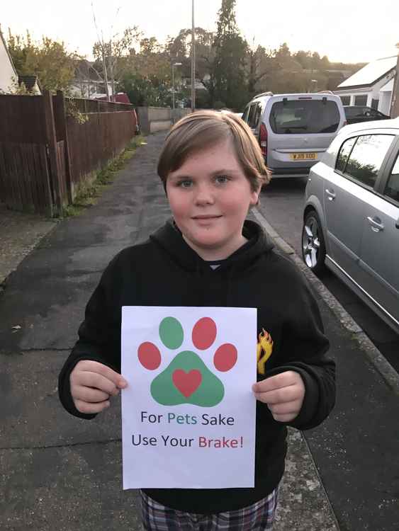 Alfie and his logo. Credit: Laura Southcott