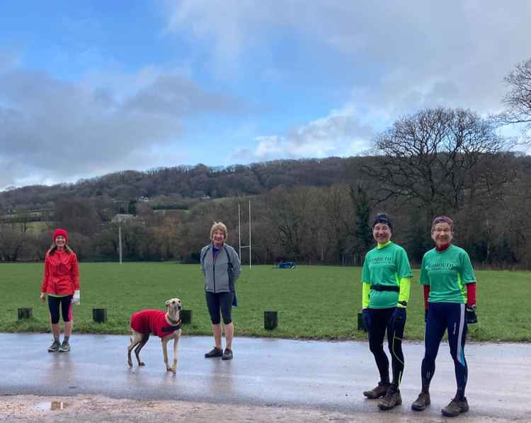 Finished! Smiles all round for Brigid McSmith,  Ann Cole, Karen and Christine Farnham