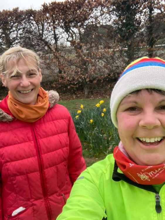 All smiles for Cathy and Tilly