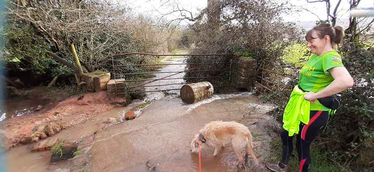 Jane Hemsworth planning how to cross the unexpected river