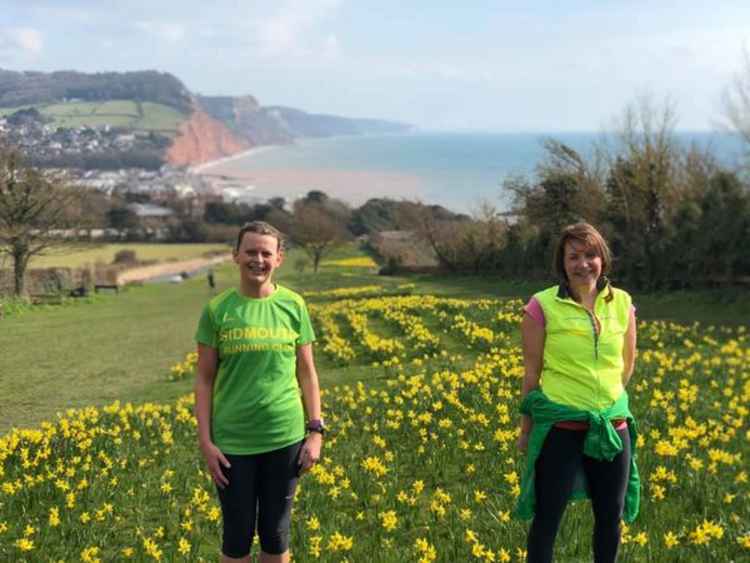 Cheryl Boulton and Susan Reeve enjoying the daffodil challenge