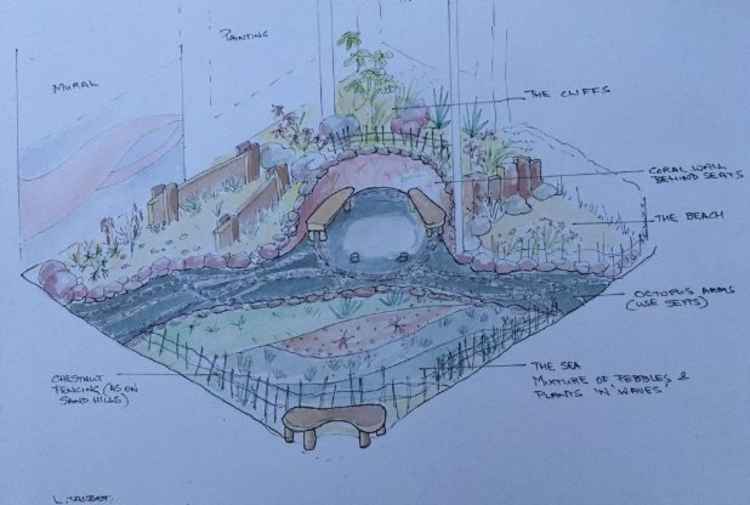 The design by Lynette Talbot of Sidmouth In Bloom