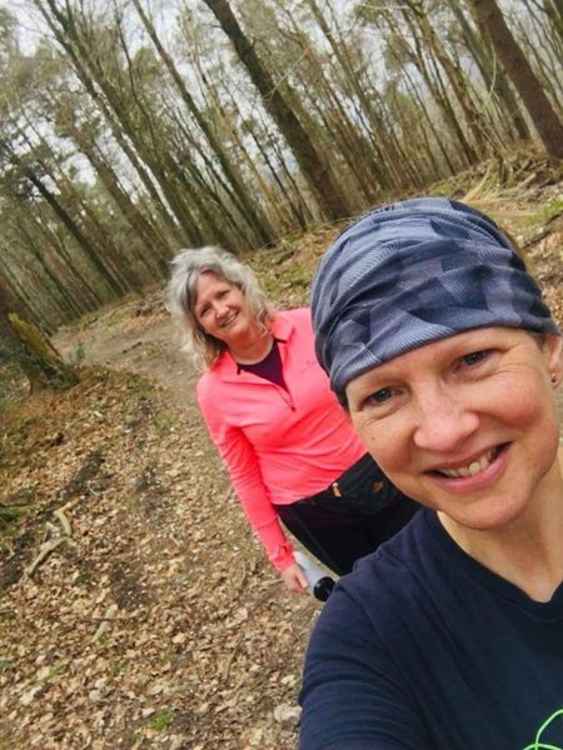 Liz Goodman and Alison Long enjoying Fire Beacon