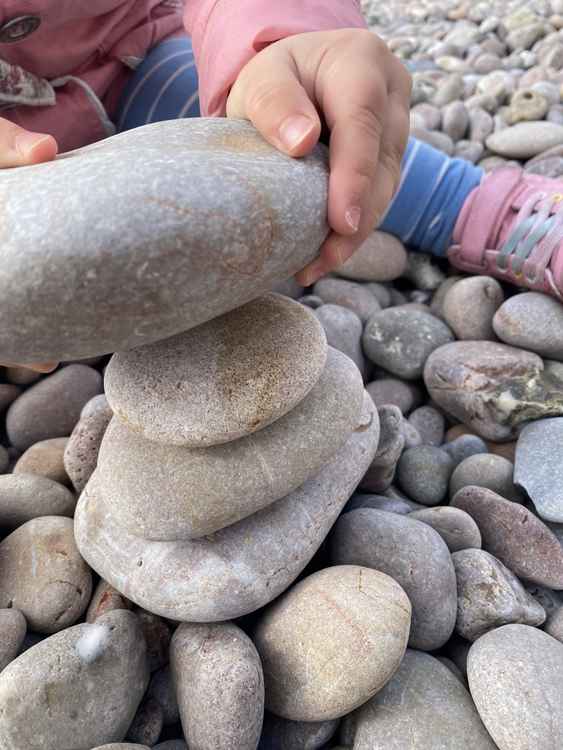 Pebble towers- great for learning about balance