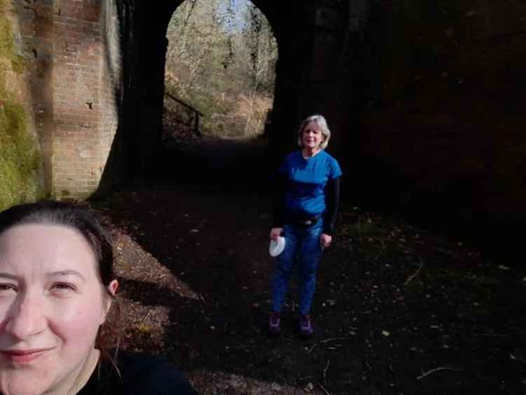 Beccy Johnson and Tracy Scannell at the photo point