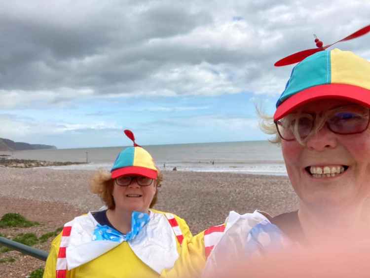 Tweedle Dum and Tweedle Dee out raising awareness for Brain Tumour Research/Wear A hat Day