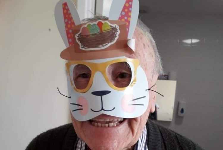 Eddie in bunny mask