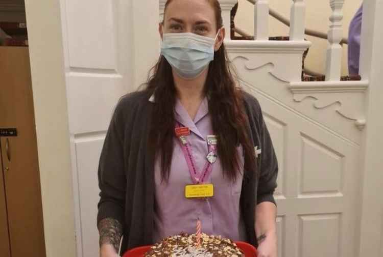 Carly with birthday cake