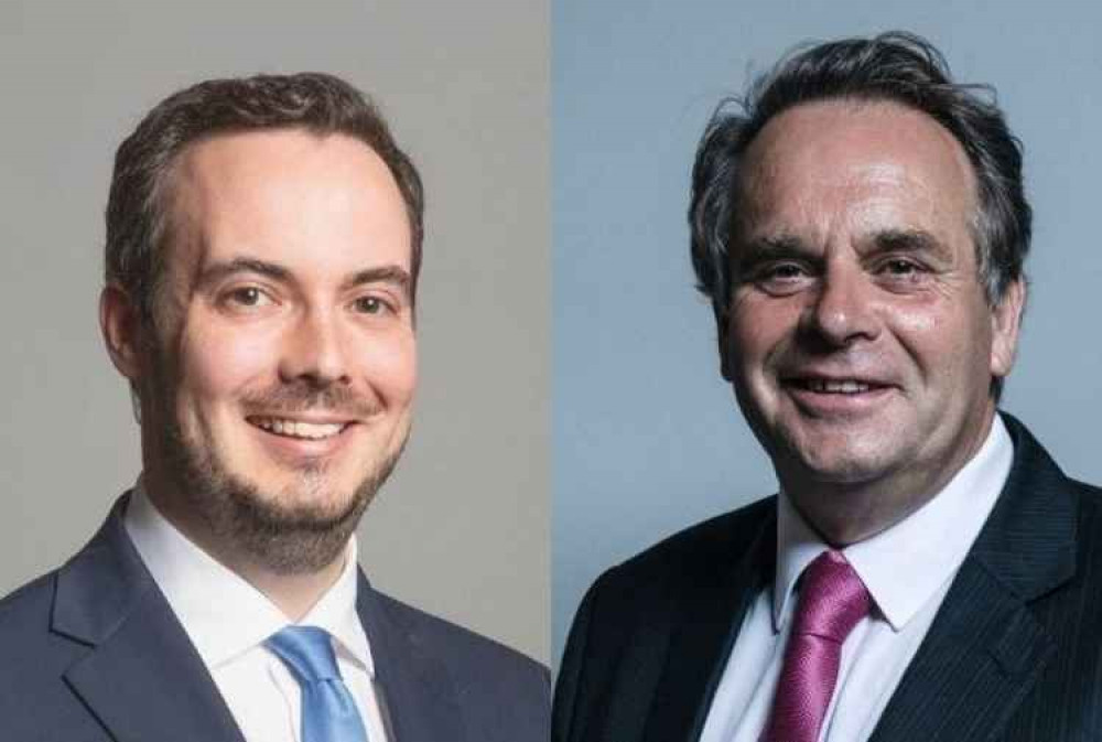 Simon Jupp, MP for East Devon, and the Honiton and Tiverton MP Neil Parish