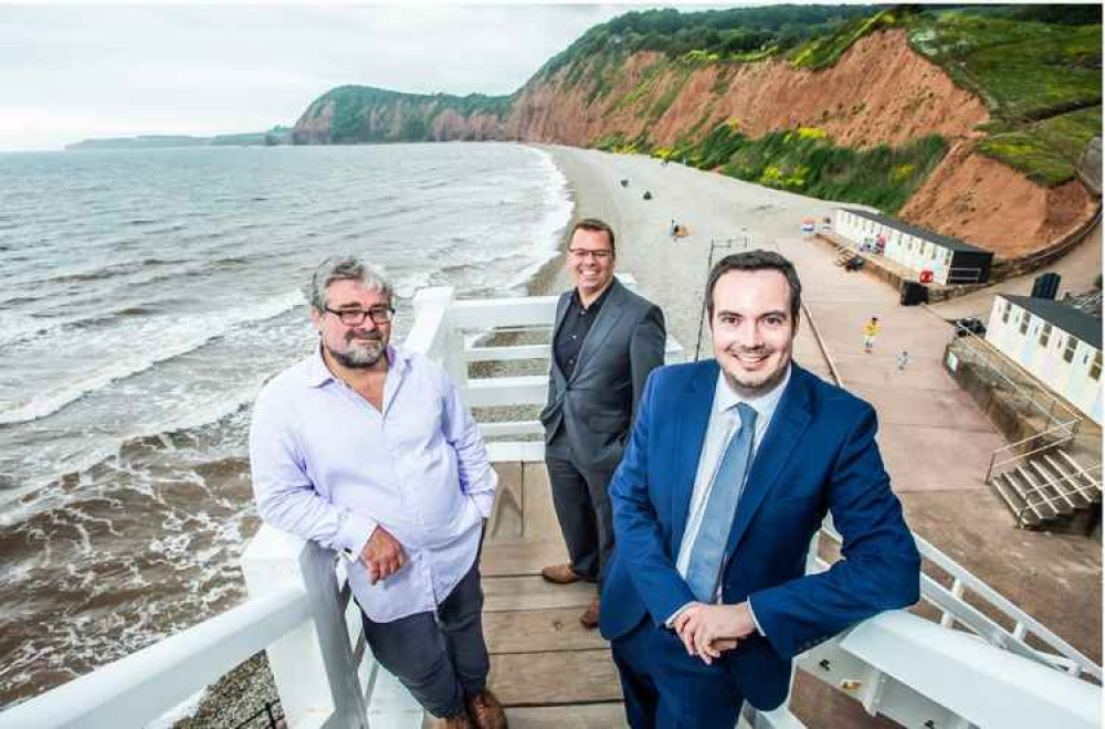 Left to right: Michael Maltby, CEO and Founder, Jurassic Fibre; Matthew Galley, Head of Partnerships, Jurassic Fibre; and, Simon Jupp, MP for East Devon