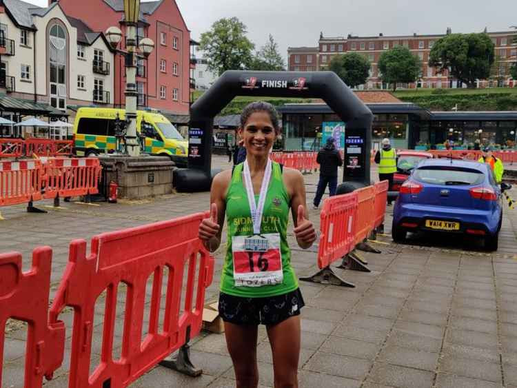 Returning MG Kirsteen Welsh - first woman Exeter Half Marathon